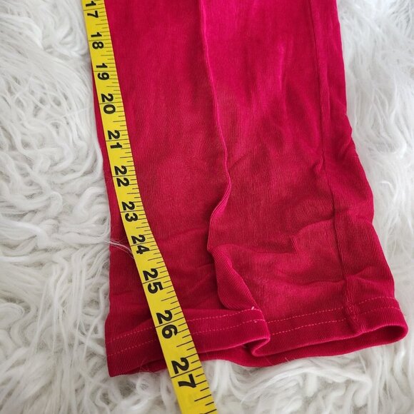 Vintage Womens Slinky Pants Size Large Red Vertical Textured Knit Palazzo Pants - Picture 7 of 9